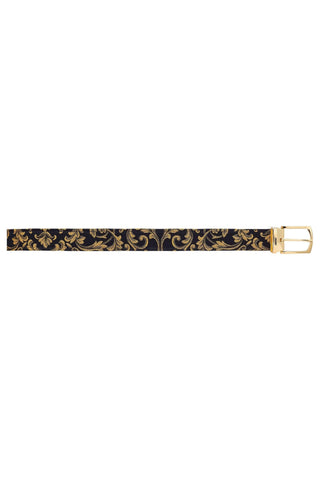 Mauri 0100/35 Men's Alligator Skin & Gobelins Fabric Belt (MAB1053)