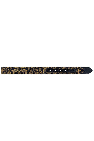 Mauri 0100/35 Men's Alligator Skin & Gobelins Fabric Belt (MAB1053)