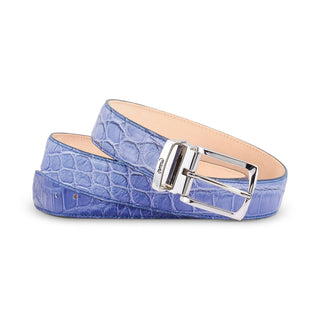 Mauri 0100/35 Men's Blue Combo Exotic Alligator Belt (MAB1057)-AmbrogioShoes