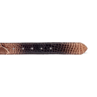 Mauri 0100/35 Men's Brown Combo Exotic Alligator Belt (MAB1056)-AmbrogioShoes