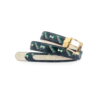 Mauri 0100/35 Men's Cream & Green Exotic Crocodile / Nappa Leather Belt (MAB1054)-AmbrogioShoes