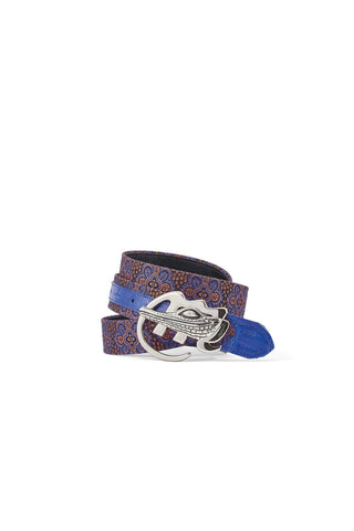Mauri 0100/35 Men's Crocodile Skin & Matahari Fabric Belt (MAB1045)