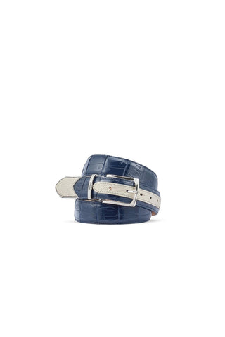 Mauri 0100/35 Men's Crocodile Skin & Ostrich Leg Belt (MAB1036)