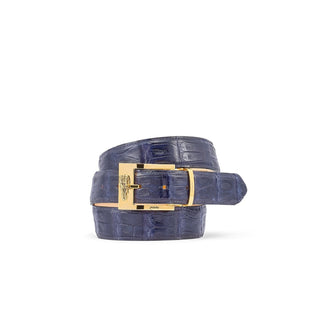 Mauri 0100/35 Men's Navy Exotic Crocodile Belt (MAB1038)-AmbrogioShoes