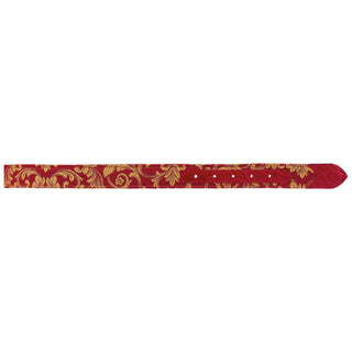 Mauri 0100/35 Men's Red Exotic Alligator / Gobelins Fabric Belt (MAB1053)-AmbrogioShoes
