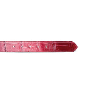Mauri 0100/35 Men's Ruby Red Combo Exotic Alligator Belt (MAB1059)-AmbrogioShoes