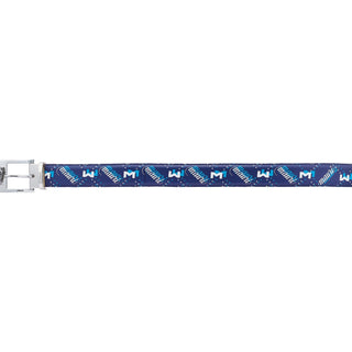 Mauri 0100/35 Men's White & Blue Exotic Crocodile / Nappa Leather Belt (MAB1055)-AmbrogioShoes