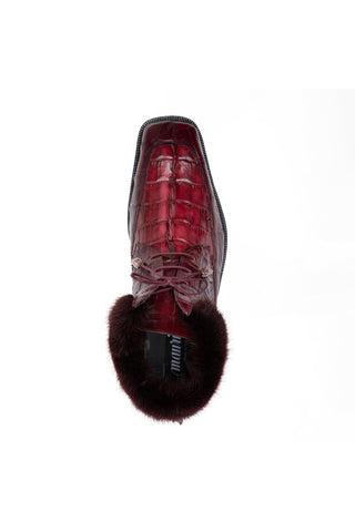 Mauri 1027 Cave Crocodile Skin / Hornback / Mink Shearling Ankle Boot (MA5690)