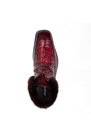 Mauri 1027 Cave Crocodile Skin / Hornback / Mink Shearling Ankle Boot (MA5690)