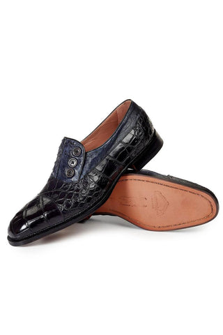Mauri 1036 Insignia Alligator / Ostrich Hand-Painted Gray Loafers (MA3001)