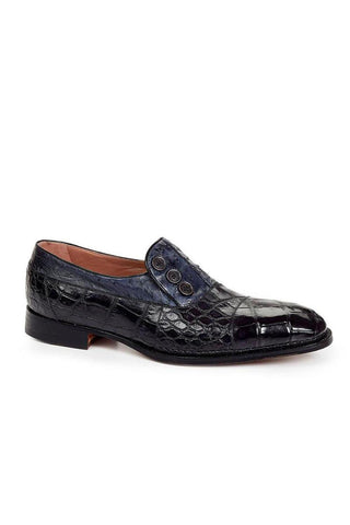 Mauri 1036 Insignia Alligator / Ostrich Hand-Painted Gray Loafers (MA3001)