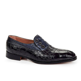 Mauri 1036 Men's Handmade Insignia Alligator / Ostrich Hand-Painted Gray Loafers (MA3001)-AmbrogioShoes