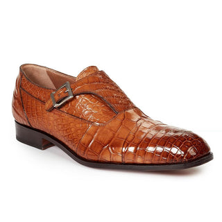Mauri 1069 Men's Handmade Brunei Alligator Hand-Painted Brandy Loafers (MA3003)(Special Order)-AmbrogioShoes