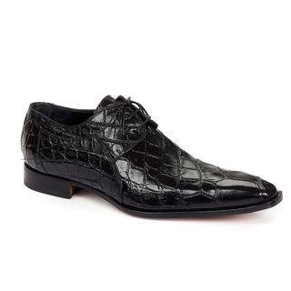 Mauri 1085 Men's Dress Sipario Alligator Black Oxfords (MA3006)(Special Order)-AmbrogioShoes