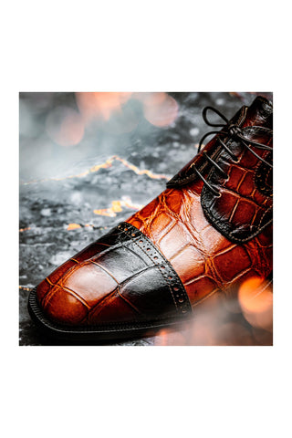 Mauri 1087/2 Flawless Alligator Skin Cap-Toe Derby (MA5595)