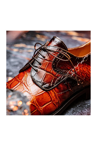 Mauri 1087/2 Flawless Alligator Skin Cap-Toe Derby (MA5595)