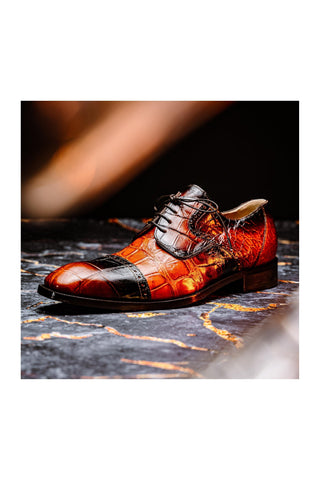 Mauri 1087/2 Flawless Alligator Skin Cap-Toe Derby (MA5595)