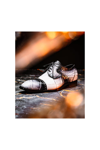 Mauri 1087/2 Flawless Exotic Alligator Skin Cap-Toe Derby (MA5595)(Made to Order)-AmbrogioShoes
