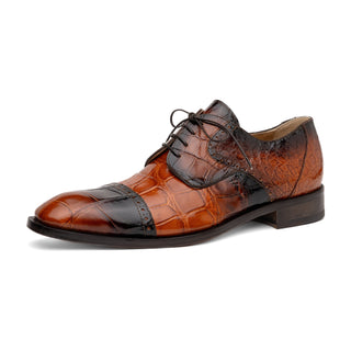 Mauri 1087/2 Flawless Men's Shoes Exotic Alligator Skin Cap-Toe Derby (MA5595)-AmbrogioShoes