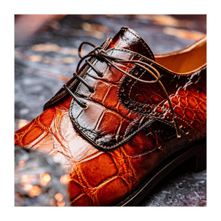 Mauri 1087/2 Flawless Men's Shoes Exotic Alligator Skin Cap-Toe Derby (MA5595)-AmbrogioShoes