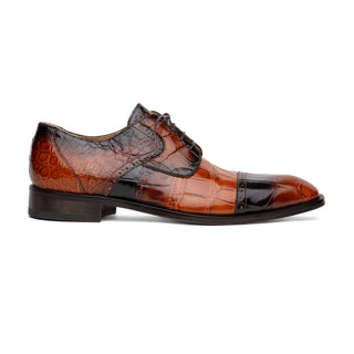 Mauri 1087/2 Flawless Men's Shoes Exotic Alligator Skin Cap-Toe Derby (MA5595)-AmbrogioShoes