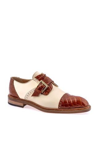 Mauri 1087/4 Alligator & Leather Single Monk- Strap - Special Order-AmbrogioShoes