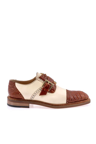 Mauri 1087/4 Alligator & Leather Single Monk- Strap - Special Order-AmbrogioShoes