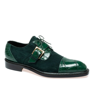 Mauri 1087/4 Flawless Men's Shoes Exotic Alligator Skin & Suede Leather Derby (MA5696)(Special Order)-AmbrogioShoes