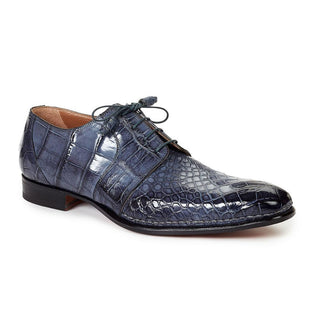 Mauri 1192 Men's Handmade Balzac Alligator Hand-Painted Charcoal Oxfords (MA3008) (Special Order)-AmbrogioShoes