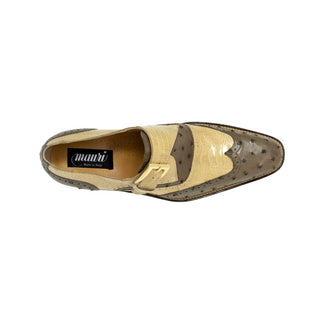 Mauri Corleone Men's Shoes Multi Color Exotic Ostrich Dress Monkstraps Loafers 3040 (MA5105)-AmbrogioShoes