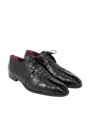 Mauri 3044 Jurassic Black Horn-Back Crocodile Oxfords (MA5114)