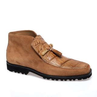 Mauri 3045/4 Blade Men's Shoes Exotic Alligator Skin & Suede Leather Slip-On Ankle Boot (MA5689)(Special Order)-AmbrogioShoes