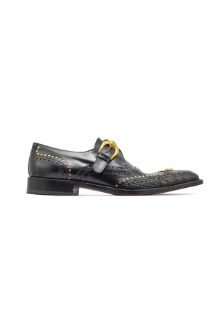 Mauri 3051 Godfather Alligator & Leather Single Monk Straps