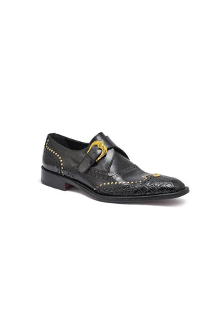 Mauri 3051 Godfather Alligator & Leather Single Monk Straps