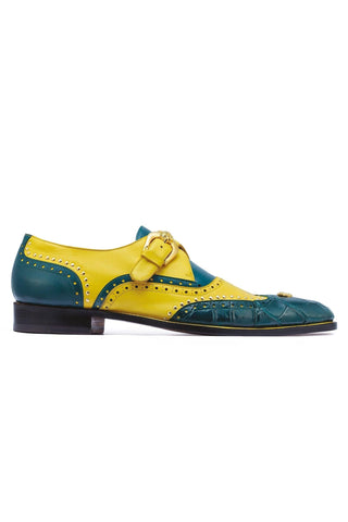 Mauri 3051 Godfather Alligator & Leather Single Monk Straps