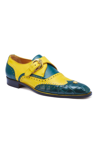Mauri 3051 Godfather Alligator & Leather Single Monk Straps