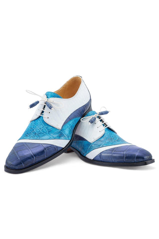 Mauri 3064 Swag Exotic Alligator & Ostrich Skin Derby (MA5529)(Made to Order)-AmbrogioShoes