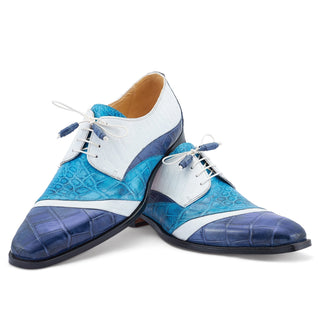 Mauri 3064 Swag Men's Shoes Exotic Alligator & Ostrich Skin Derby (MA5529)-AmbrogioShoes