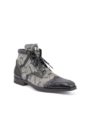 Mauri 3069 Jetset Alligator, Ostrich & Fabric Boots