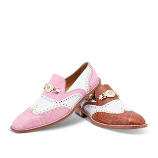 Mauri 3092 Gambino Exotic Crocodile Skin & Calf-Skin Leather Loafers (MA5427)(Made to Order)-AmbrogioShoes