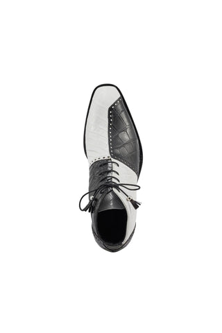 Mauri 3095 Othello Black & White Alligator Boots (MA5397)