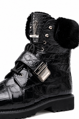 Mauri 3240 Smoke Alligator / Mink / Nappa Strap Derby Boots (MA5584)