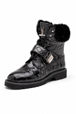 Mauri 3240 Smoke Alligator / Mink / Nappa Strap Derby Boots (MA5584)