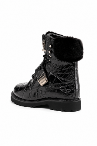 Mauri 3240 Smoke Alligator / Mink / Nappa Strap Derby Boots (MA5584)