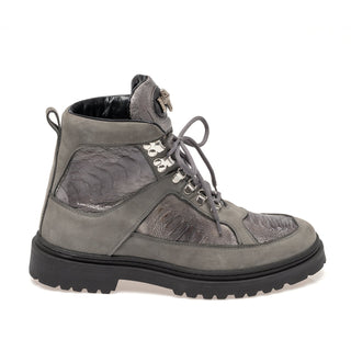 Mauri 3259 Backdoor Men's Shoes Exotic Ostrich Skin & Nubuck Leather Boot (MA5687)-AmbrogioShoes
