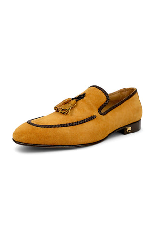 Mauri 3262 Exotic Ostrich / Suede Tassels Slip-On Loafer (MA5660)(Made to Order)-AmbrogioShoes