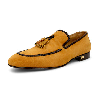 Mauri 3262 Men's Shoes Exotic Ostrich / Suede Leather Tassels Slip-On Loafer (MA5660)-AmbrogioShoes