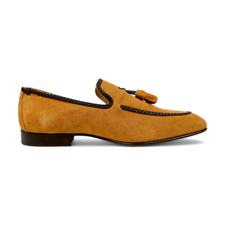 Mauri 3262 Men's Shoes Exotic Ostrich / Suede Leather Tassels Slip-On Loafer (MA5660)-AmbrogioShoes