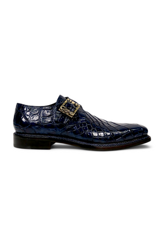 Mauri 3281/2 Shadow Exotic Alligator Skin Single Monk-Strap (MA5661)-AmbrogioShoes