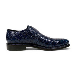 Mauri 3281/2 Shadow Men's Shoes Exotic Alligator Skin Single Monk-Strap (MA5661)-AmbrogioShoes